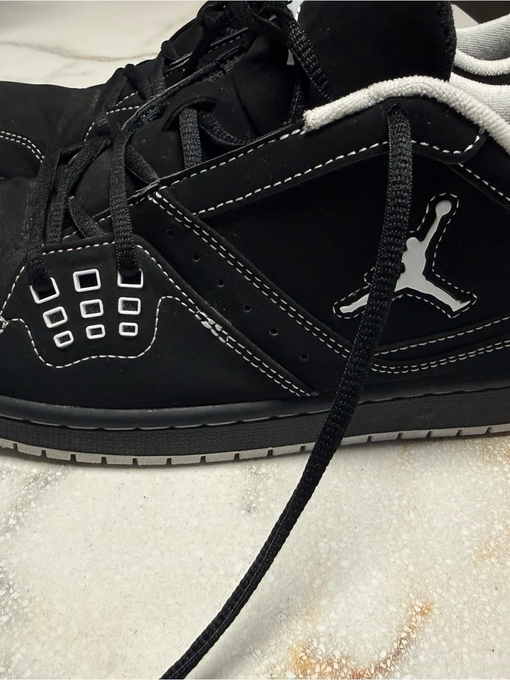 Jordan Men's Black and White Low-Top Basketball Sneakers